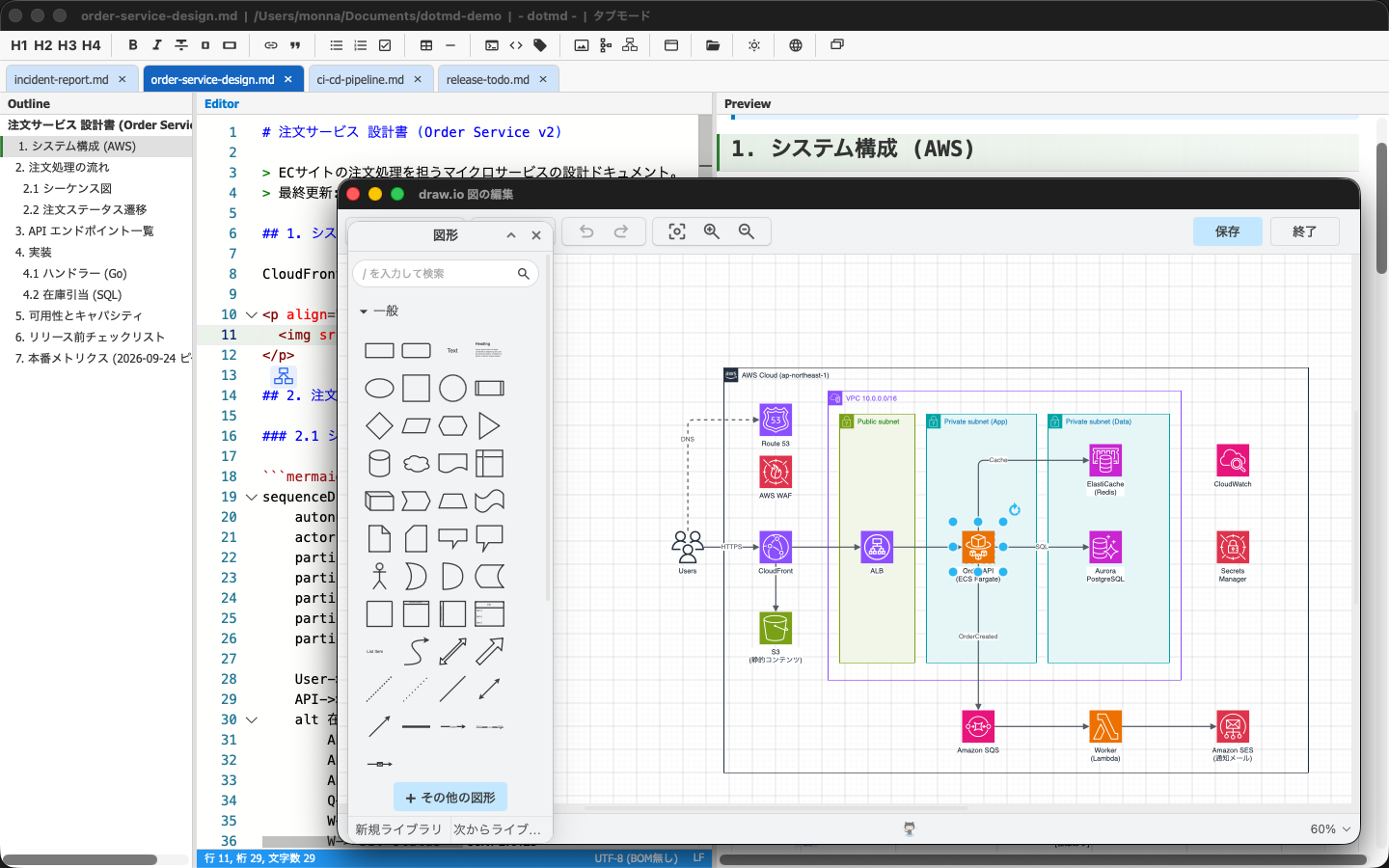 dotmd アプリケーションのスクリーンショット