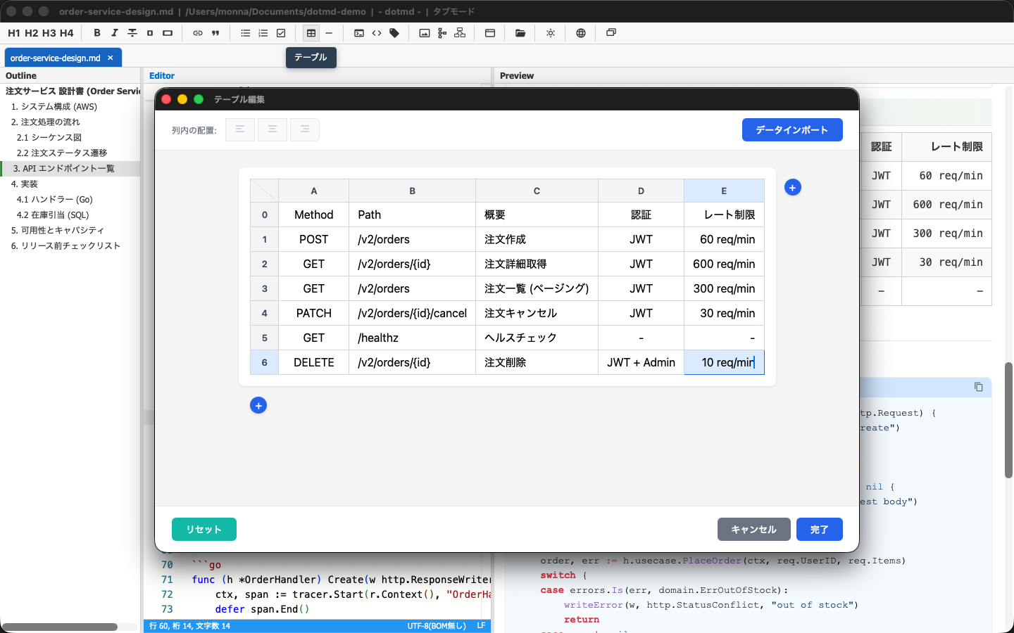 dotmd アプリケーションのスクリーンショット