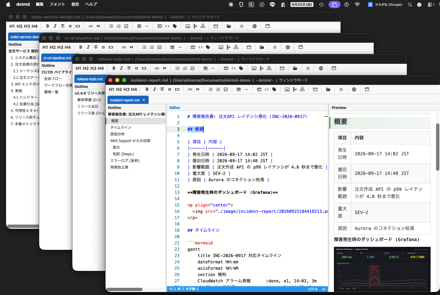 dotmd アプリケーションのスクリーンショット